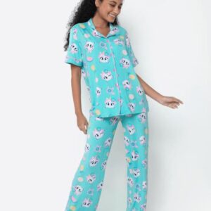 Pijama Manga Curta Viscolycra Feminino Unicórnio Aloha