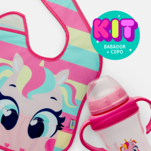 Kit Babador e Copo Transição Menina Unicórnio