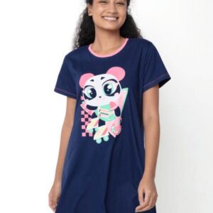 Pijama Manga Curta Algodão Feminino Panda Miami