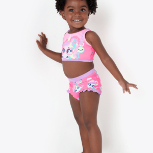 Biquini Bebê Menina com Proteção Solar Unicórnio Kawaii