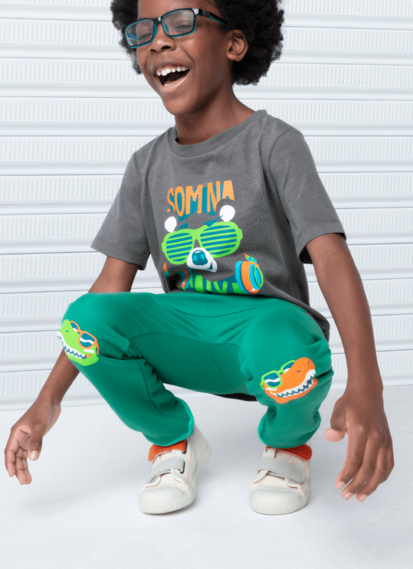 Calça Infantil Moletom Dino Surf - Imagem 3