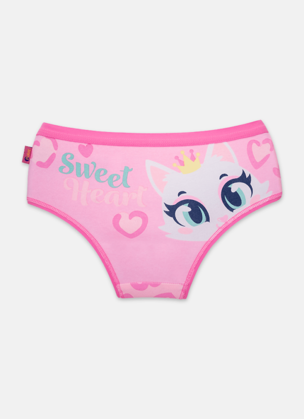 Calcinha Boneca Algodão Menina Gata Romântica - Imagem 2