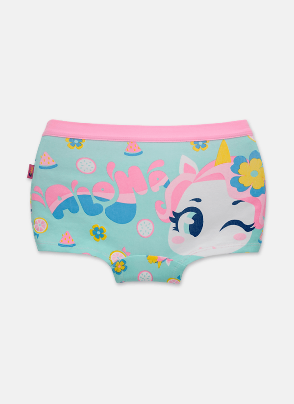 Calcinha BodyShorts Algodão Menina Teen Unicórnio Aloha