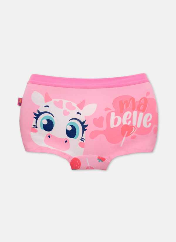 Calcinha BodyShorts Algodão Menina Teen Vaca Romântica - Imagem 2