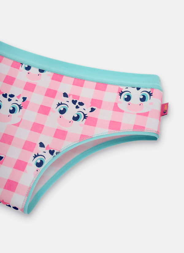 Calcinha Boneca Algodão Menina Teen Vaca Romântica - Imagem 3