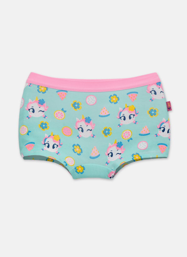 Calcinha BodyShorts Algodão Menina Teen Unicórnio Aloha - Imagem 3