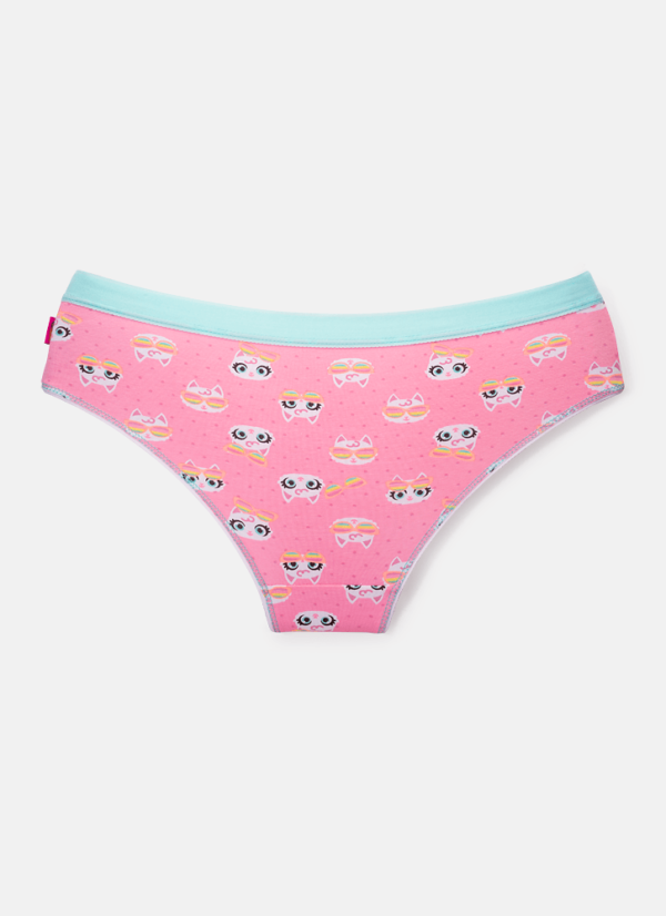Calcinha Boneca Algodão Feminina Gata Meow - Imagem 2