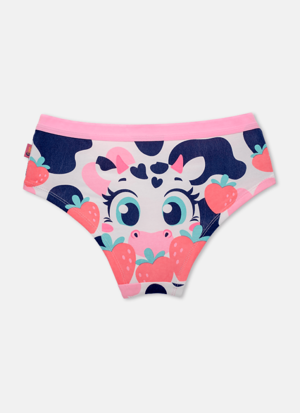 Calcinha Caleçon Menina Teen Algodão Vaca Romântica - Imagem 2