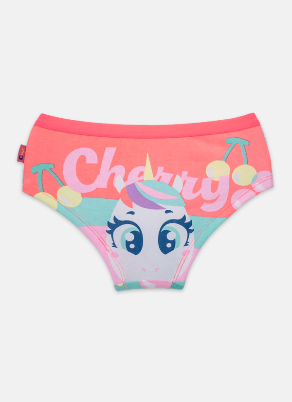 Calcinha Caleçon Algodão Menina Unicórnio Cherry - Imagem 2