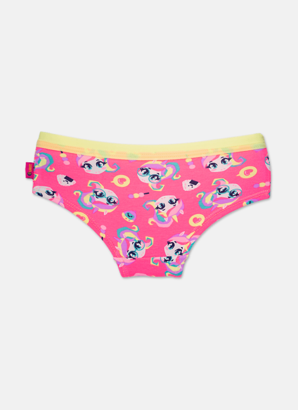 Calcinha Caleçon Algodão Rosa Menina Unicórnio Kawaii - Imagem 2