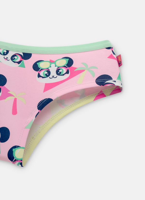 Calcinha Caleçon Algodão Menina Panda Miami - Imagem 3