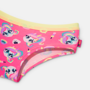 Calcinha Caleçon Algodão Rosa Menina Unicórnio Kawaii