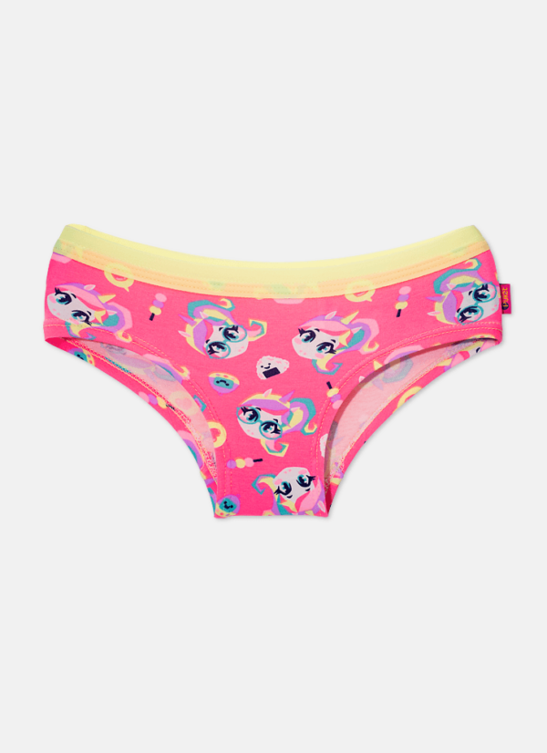 Calcinha Caleçon Algodão Rosa Menina Unicórnio Kawaii - Imagem 3