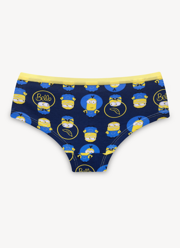 Calcinha Caleçon Algodão Menina Minions Azul - Imagem 2