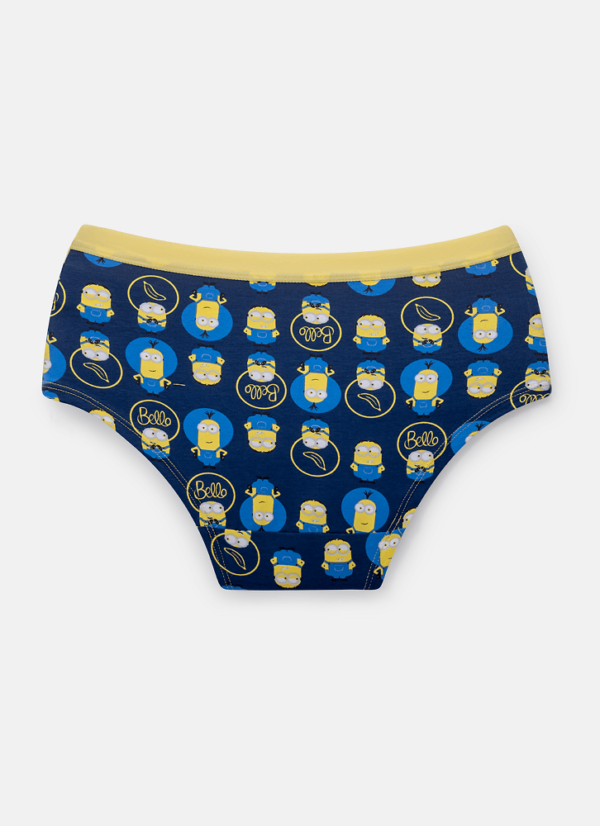 Calcinha Caleçon Algodão Feminina Azul Minions - Imagem 2