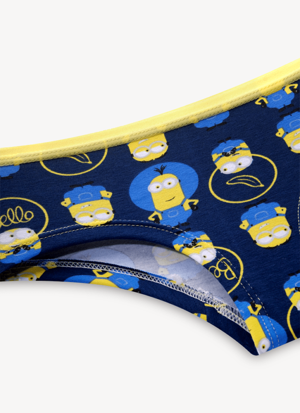 Calcinha Caleçon Algodão Menina Minions Azul - Imagem 3