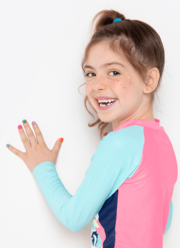 Camiseta com Proteção Solar Menina Unicórnio Skate - Imagem 2