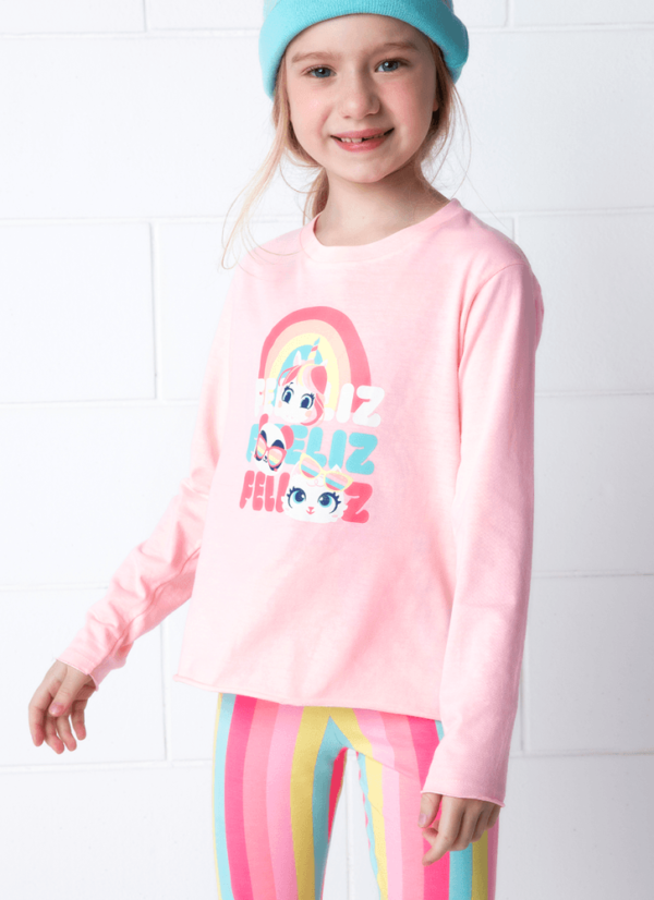 Camiseta Infantil Manga Longa Algodão Multibichos - Imagem 3