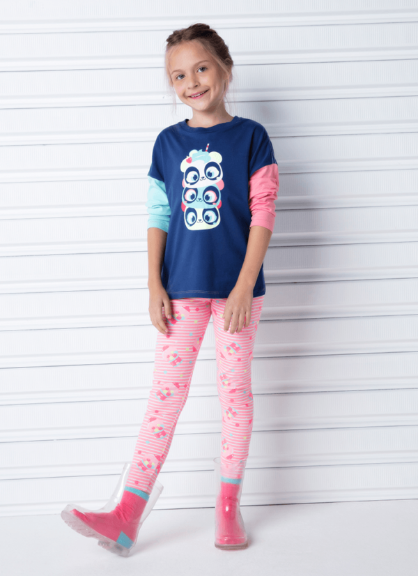 Camiseta Infantil Manga Longa Algodão Panda Shake - Imagem 3