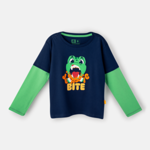 Camiseta Infantil Manga Longa Algodão Dino Food