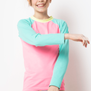 Camiseta Manga Longa com Proteção Solar Menina Color Block