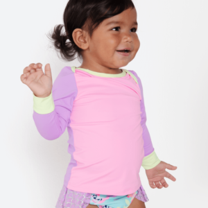 Camiseta Manga Longa Bebê Menina Color Block