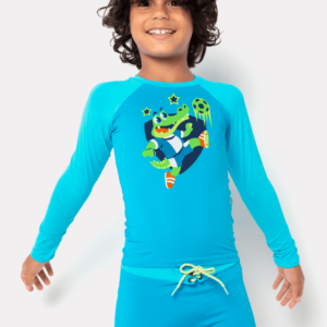Camiseta Manga Longa Menino Futebol Jacaré