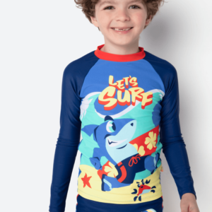 Camiseta Manga Longa Menino Tubarão Aloha