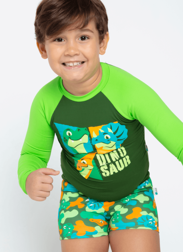 Camiseta Manga Longa Menino Dino Trio