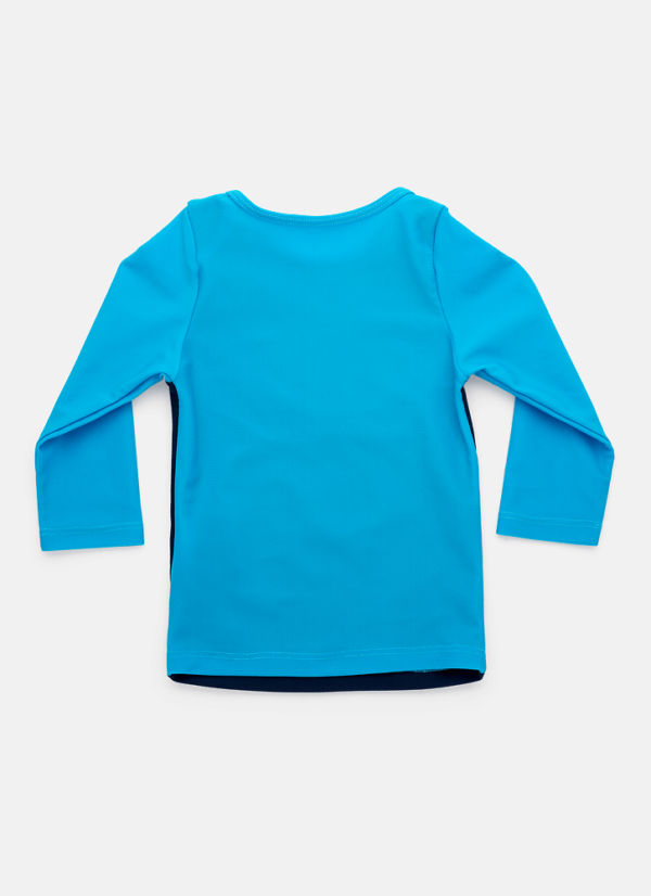 Camiseta Praia com Proteção Solar Bebê Menino Color Block Azul - Imagem 3