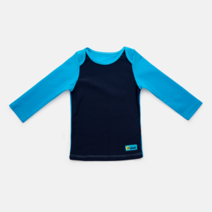 Camiseta Praia com Proteção Solar Bebê Menino Color Block Azul