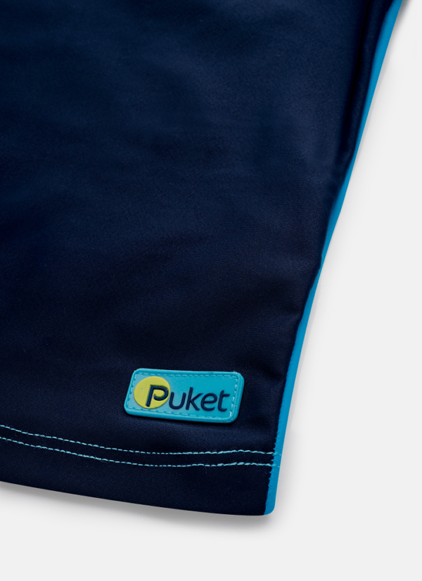 Camiseta Praia com Proteção Solar Bebê Menino Color Block Azul - Imagem 2