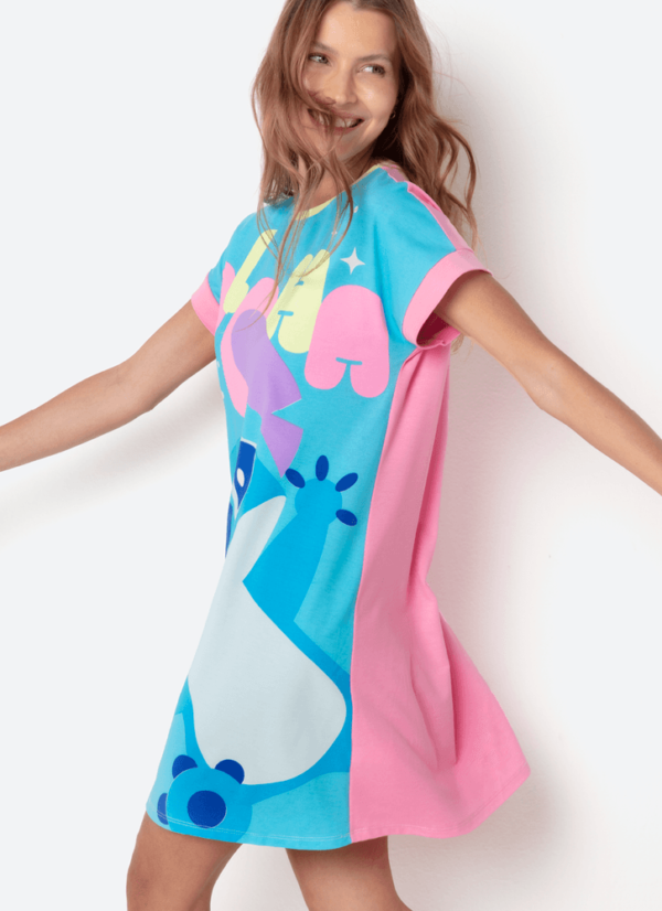 Camisola Manga Curta Viscolycra Feminina Stitch - Imagem 3