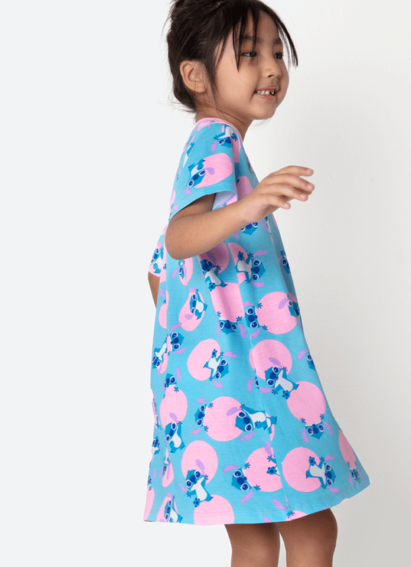 Camisola Manga Curta Algodão Menina Stitch - Imagem 3