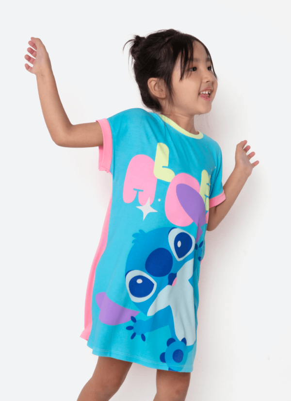 Camisola Manga Curta Viscolycra Menina Stitch - Imagem 4