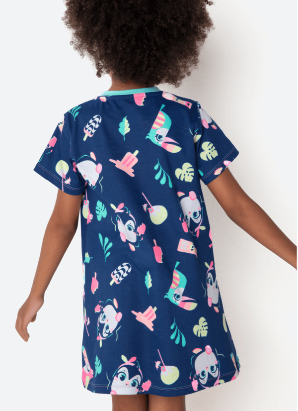 Camisola Manga Curta Algodão Menina Pinguim - Imagem 4