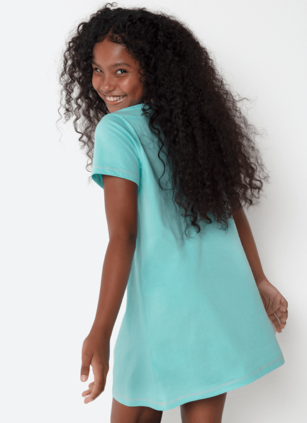 Camisola Manga Curta Algodão Menina Teen Pet Sereia - Imagem 4