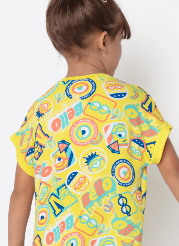 Camisola Manga Curta Viscolycra Menina Minions - Imagem 4