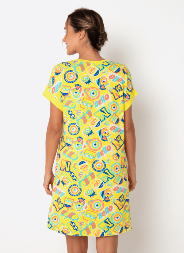 Camisola Manga Curta Viscolycra Feminina Minions - Imagem 4