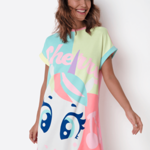 Camisola Manga Curta Viscolycra Feminino Unicórnio Cherry