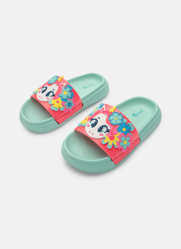 Chinelo Slide Menina Unicórnio Aloha - Imagem 2