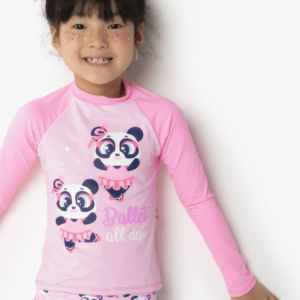 Conjunto Camiseta e Calcinha Menina Panda Ballet