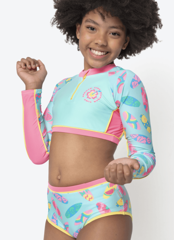 Conjunto Camiseta e Calcinha Menina Teen Unicórnio Aloha - Imagem 2