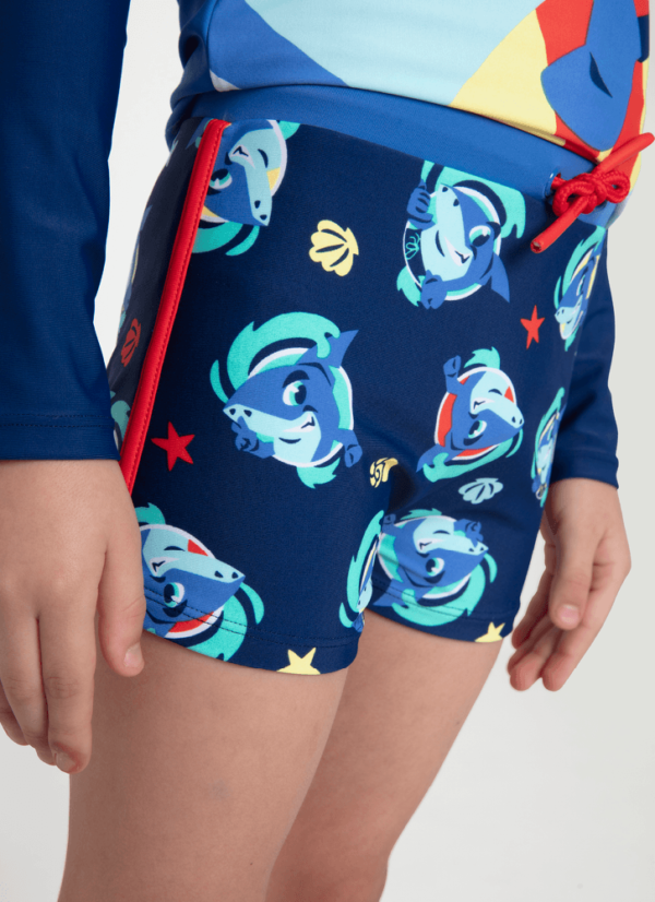 Conjunto Camiseta e Sunga Boxer Menino Tubarão Aloha - Imagem 2