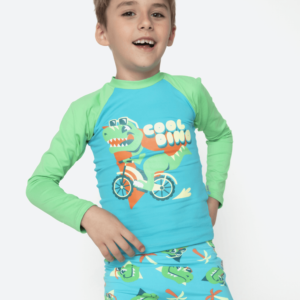 Conjunto Camiseta e Sunga Boxer Menino Dino Miami
