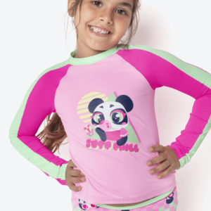 Conjunto Camiseta e Calcinha Menina Panda Miami