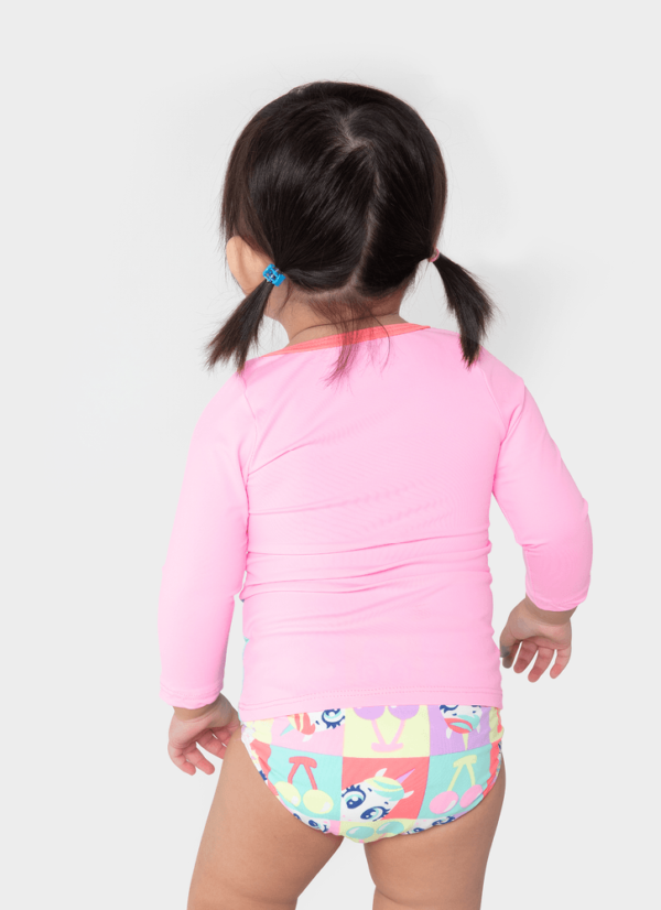 Conjunto Camiseta e Calcinha Com Proteção Solar Bebê Menina Unicórnio Cherry - Imagem 3