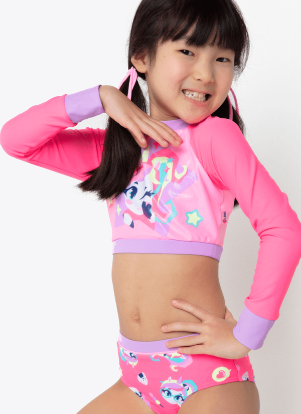 Conjunto Cropped e Calcinha Menina Unicórnio Kawaii - Imagem 3