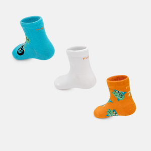 Kit com 3 meias Bebê Menino Dino Miami