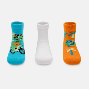 Kit com 3 meias Bebê Menino Dino Miami